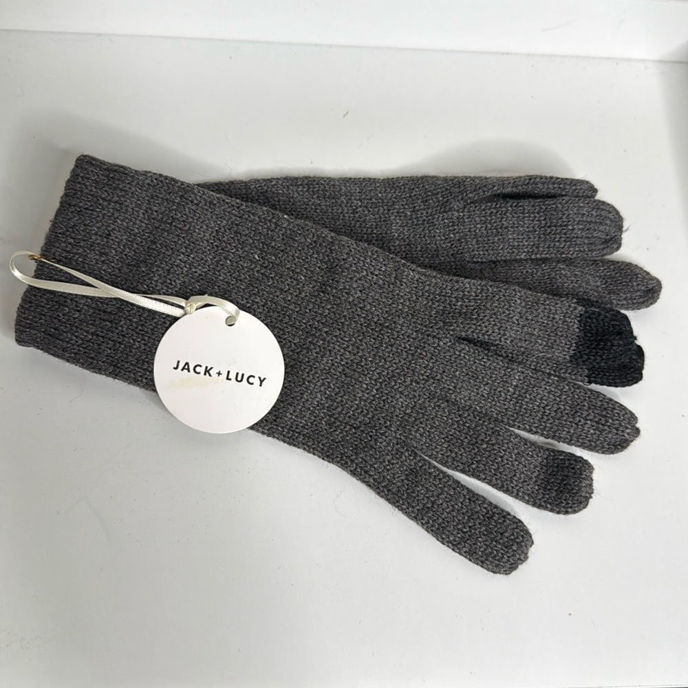 Jack + Lucy Touchscreen Compatible Gloves in Gray One Size NWT